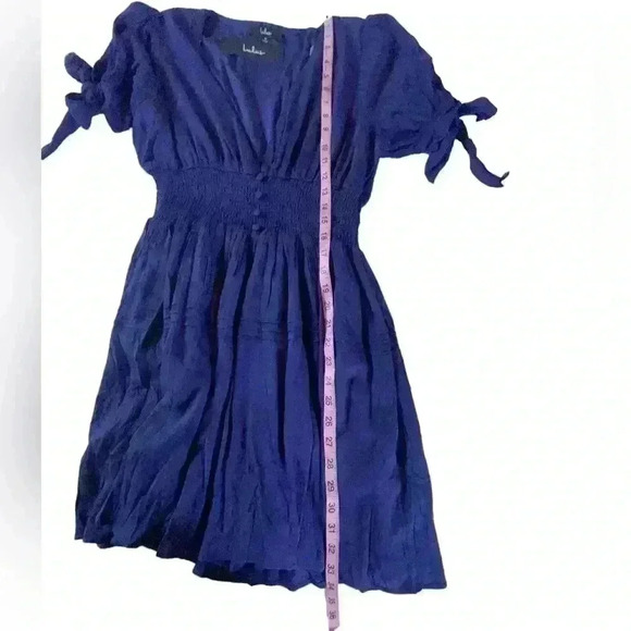 LuLus NWOT Flowy Deep V-Neck Navy Blue Dress Size Medium - Picture 8 of 8